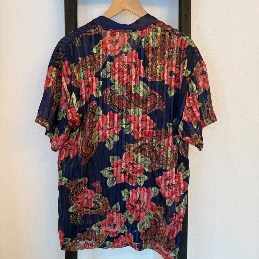 Vintage Victoria's Secret Gold Label Floral Paisley Pajama Top Small - Picture 3 of 6